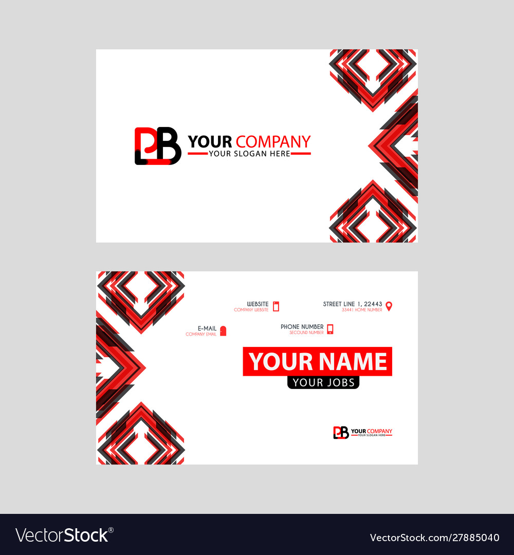 Modern business card templates with pb logo