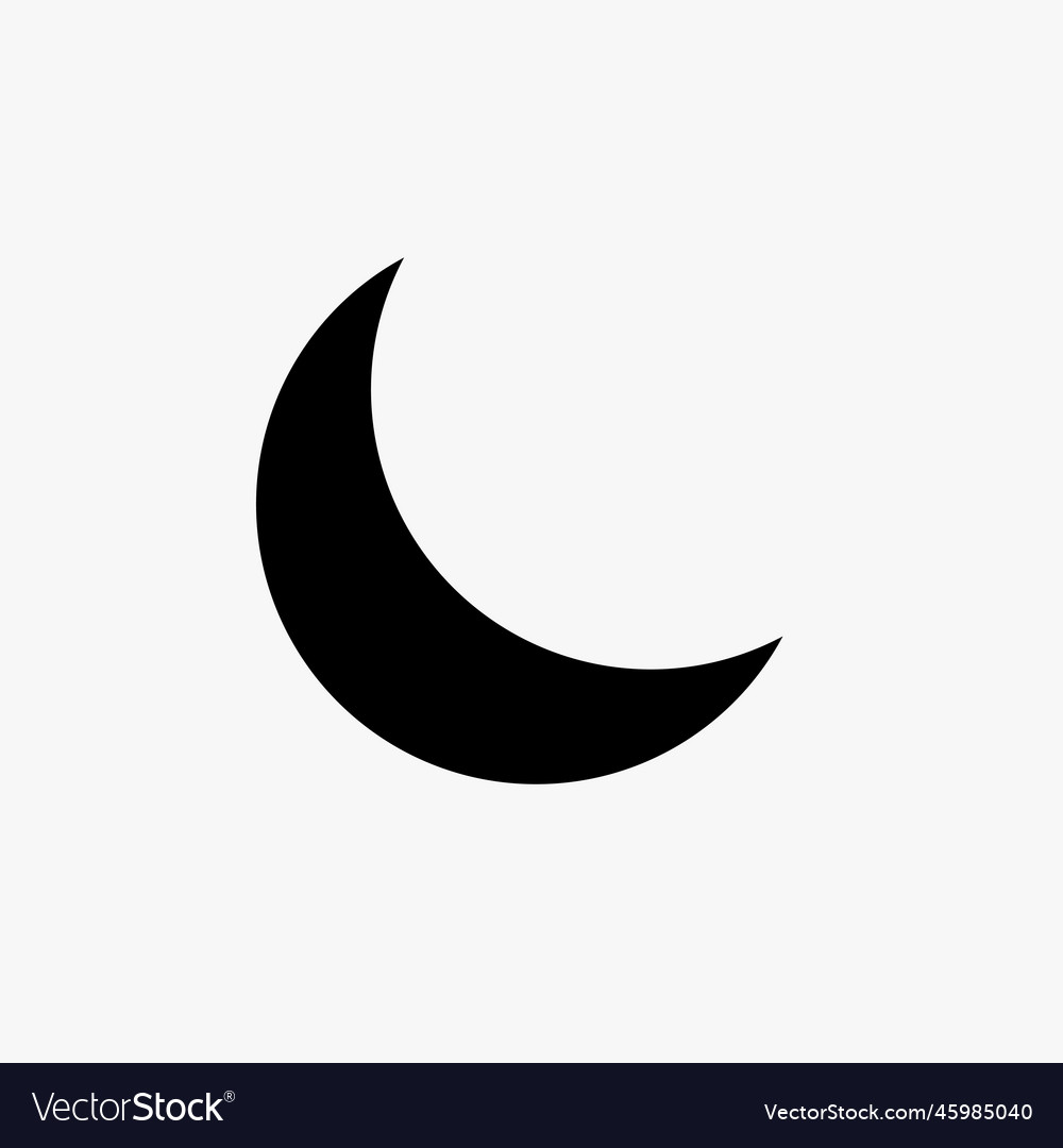 Moon icon logo on white background flat design Vector Image