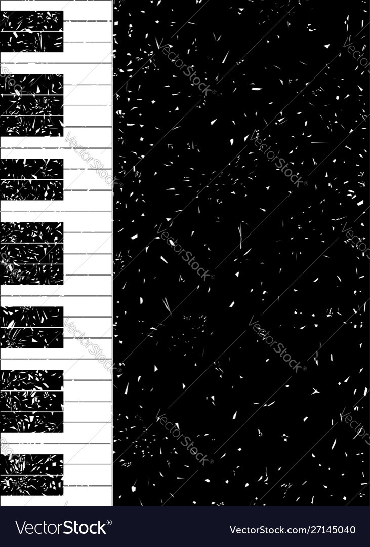 Piano keys fleck grunge poster background Vector Image