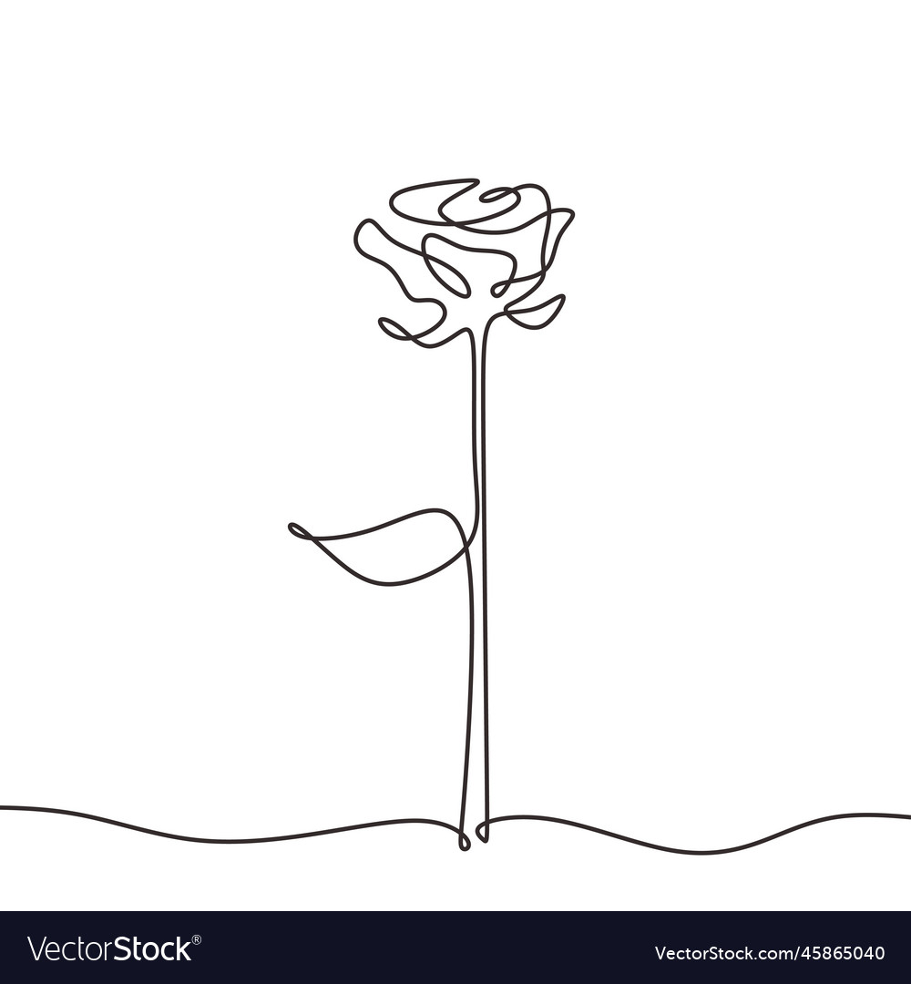 Rose line icon minimalism hand drawn one