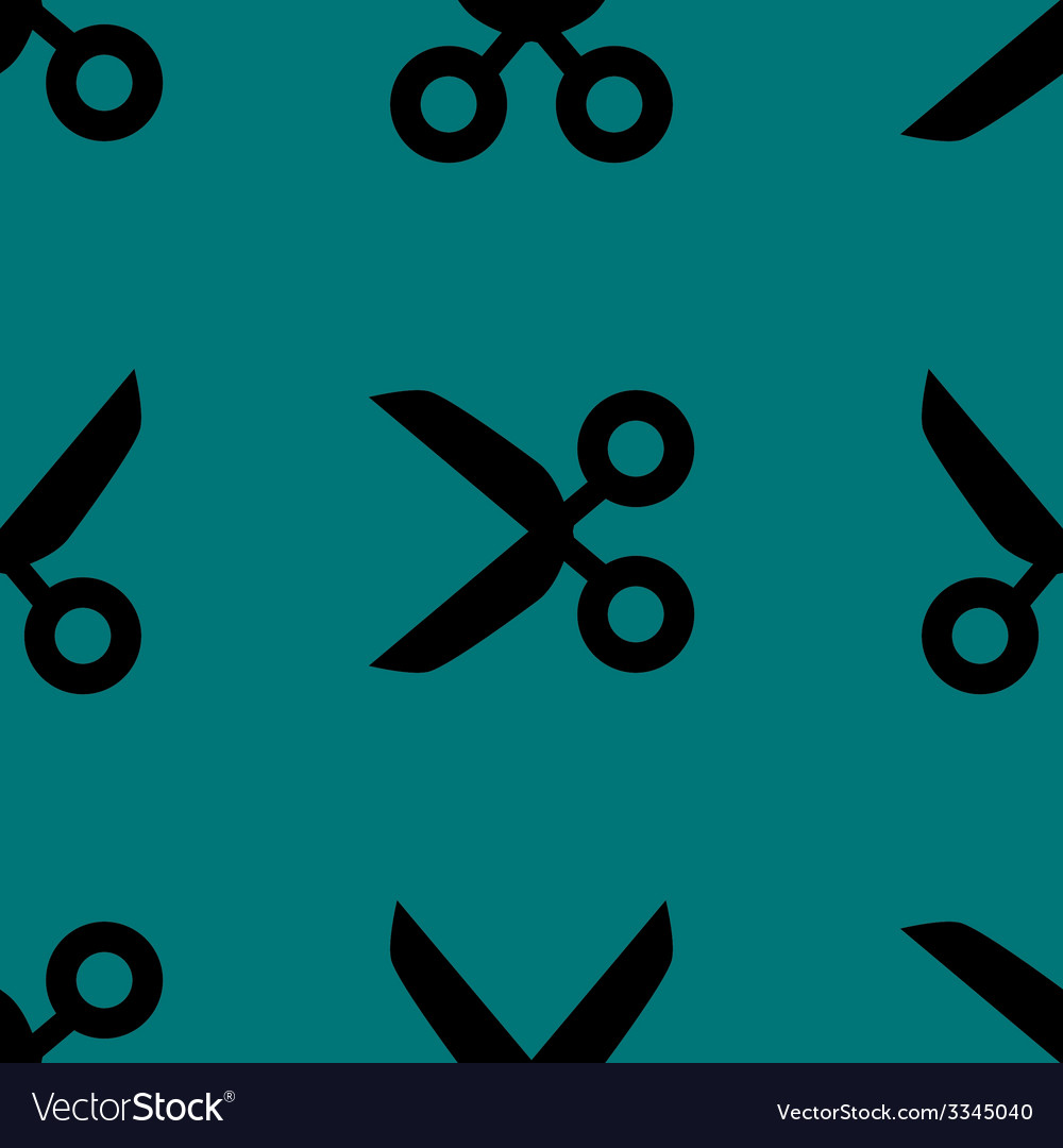 Scissors web icon flat design seamless pattern