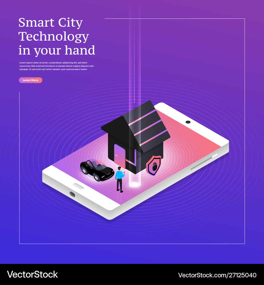Smart city technology Royalty Free Vector Image