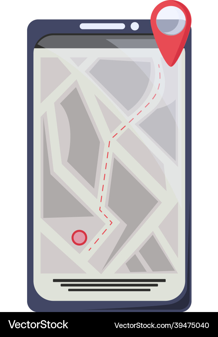 Smartphone navigation map Royalty Free Vector Image