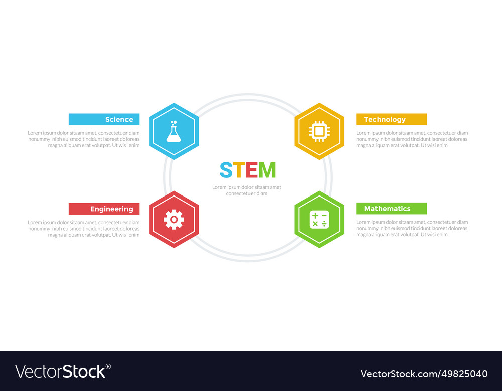 Stem education infographics template diagram with Vector Image