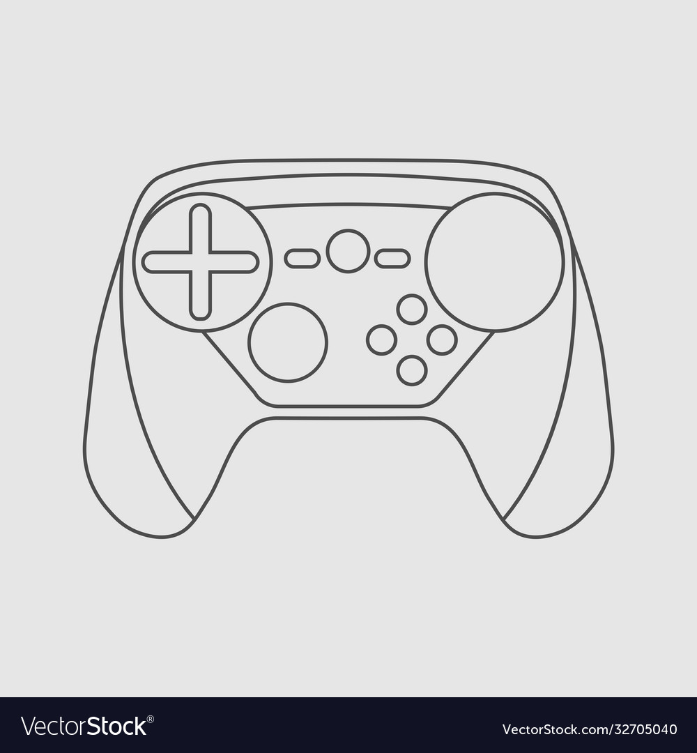 Video game controller linear vector image Video game controller linear