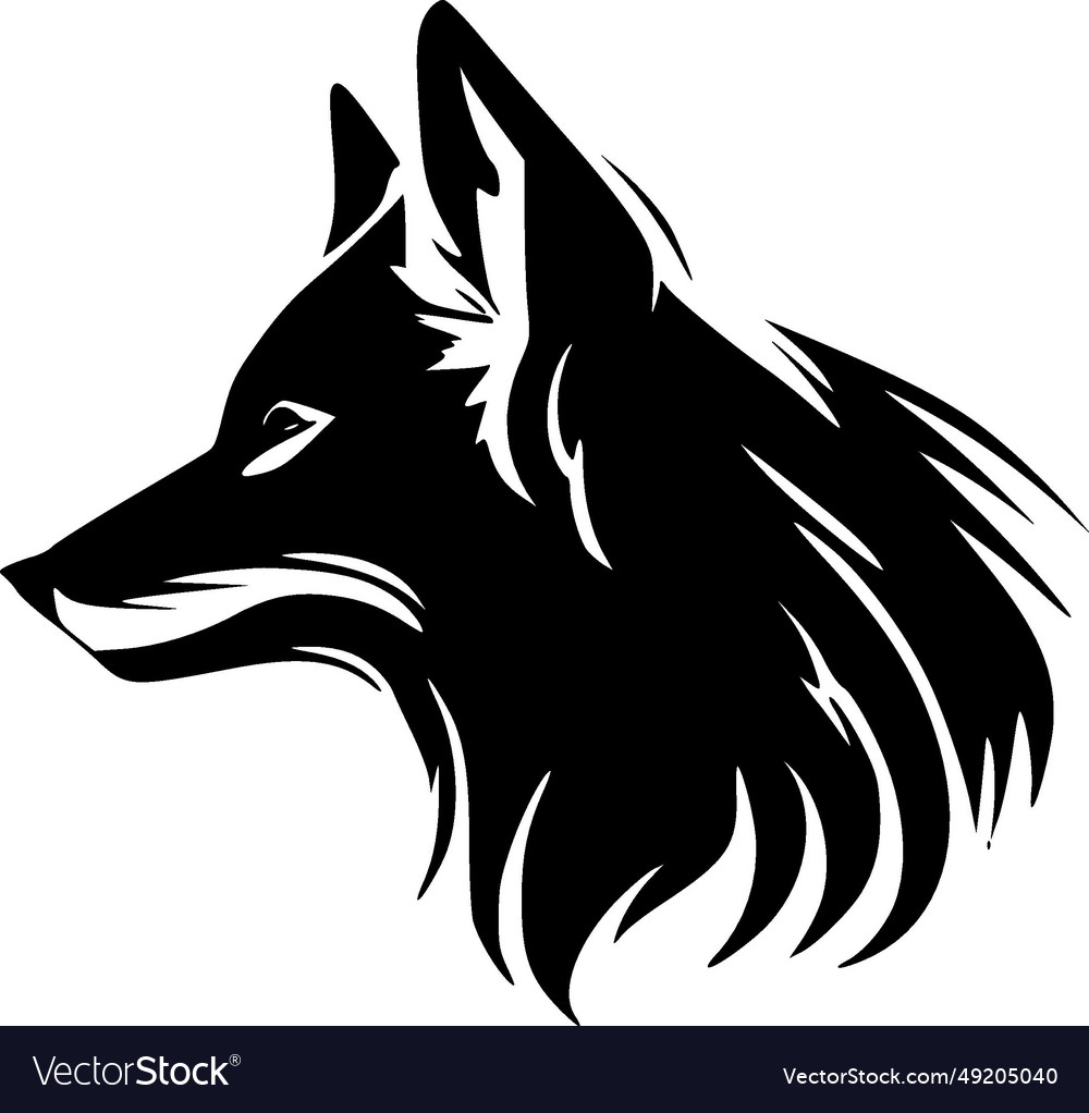 Wolf - black and white Royalty Free Vector Image