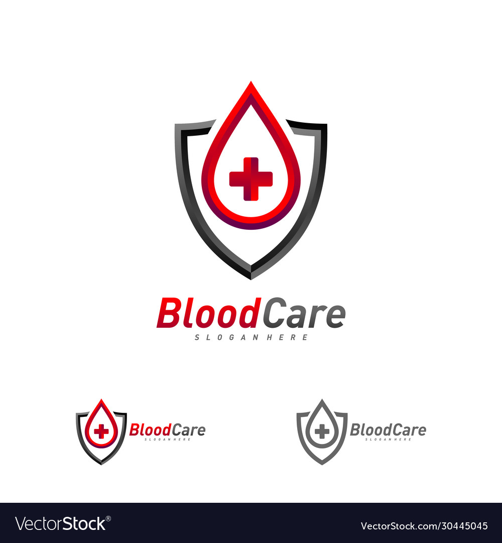 Blood droplet shield logo template creative