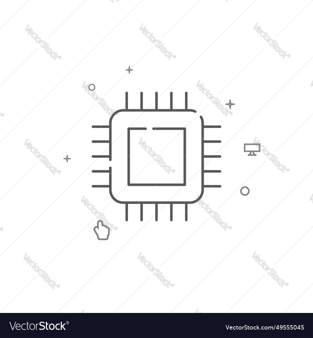 Chip Mikroschaltung einfache Linie Symbol