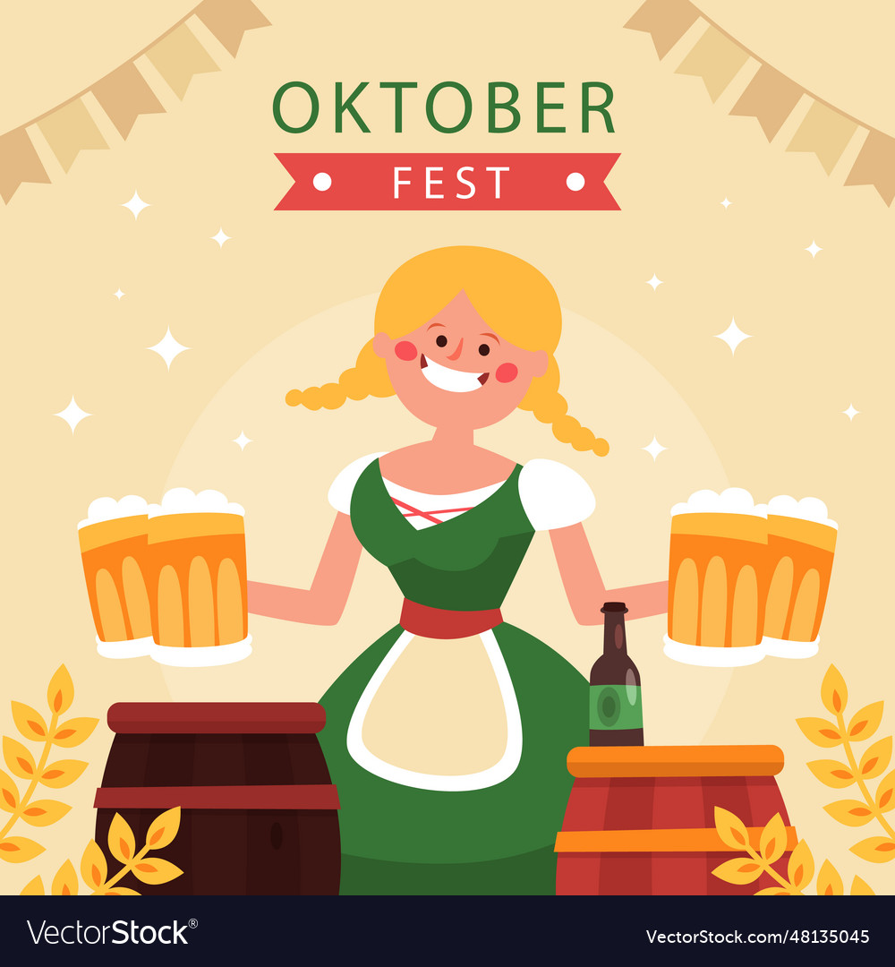 Flat oktoberfest beer festival