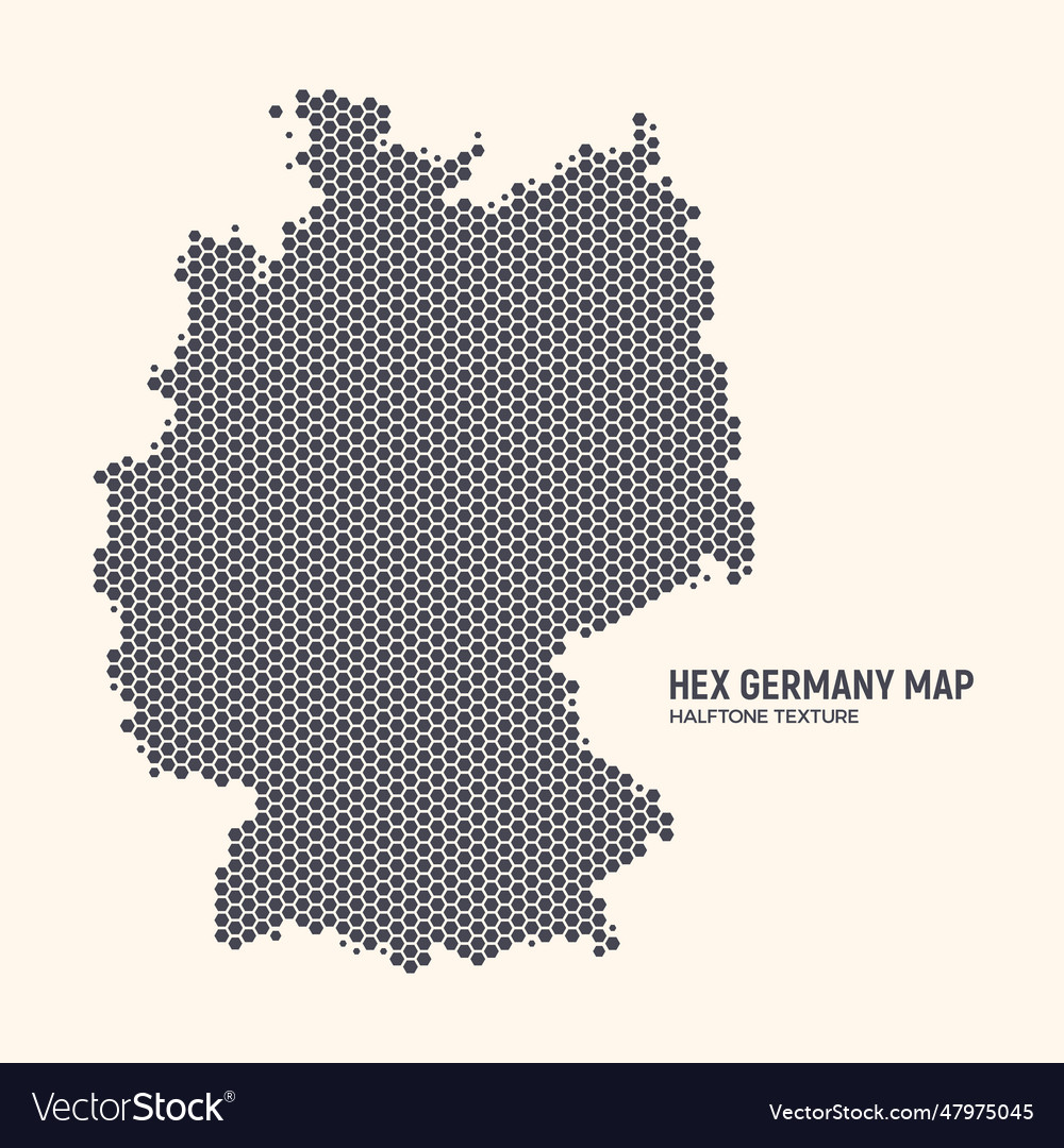 Germany map hexagonal halftone texture on light