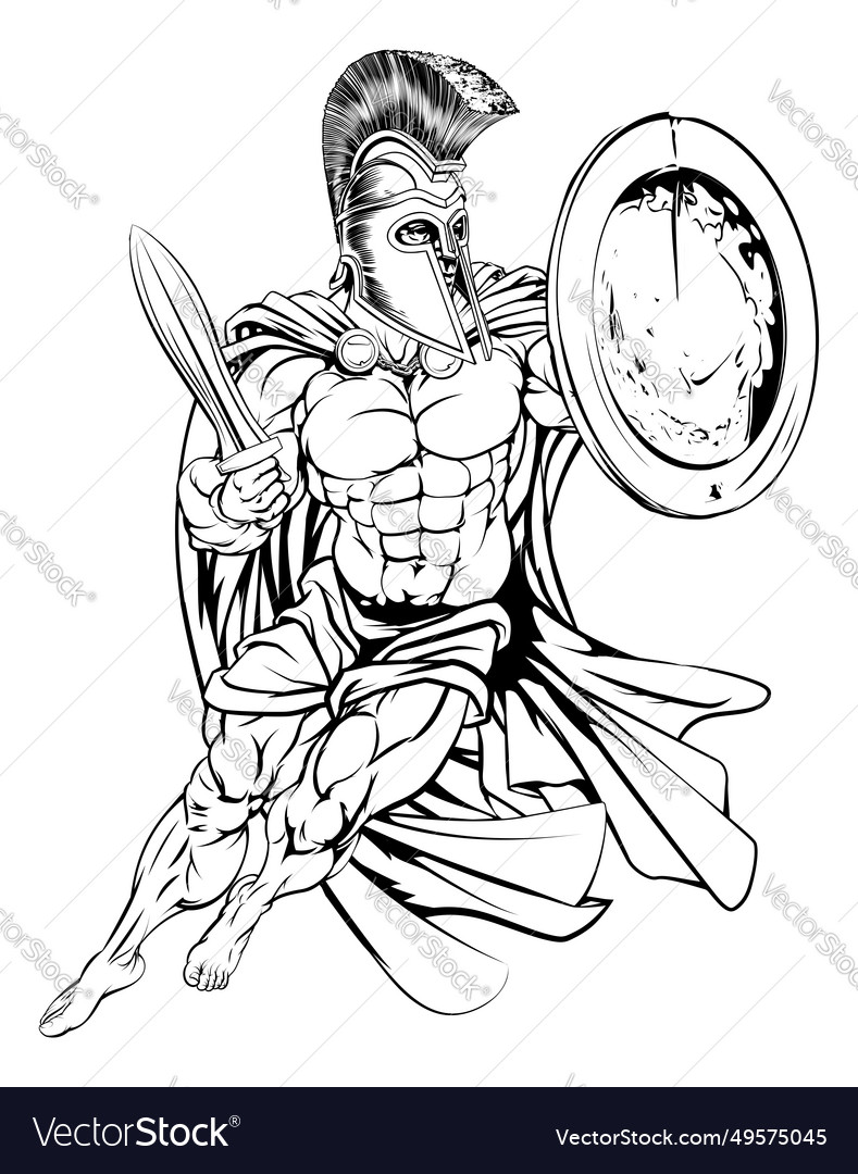 Greek spartan warrior Royalty Free Vector Image