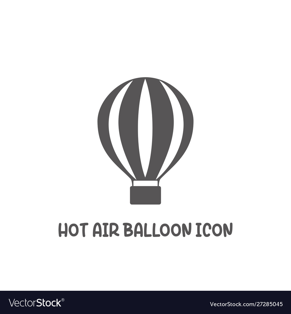 Hot Air Balloon Icon Simple Flat Style Royalty Free Vector