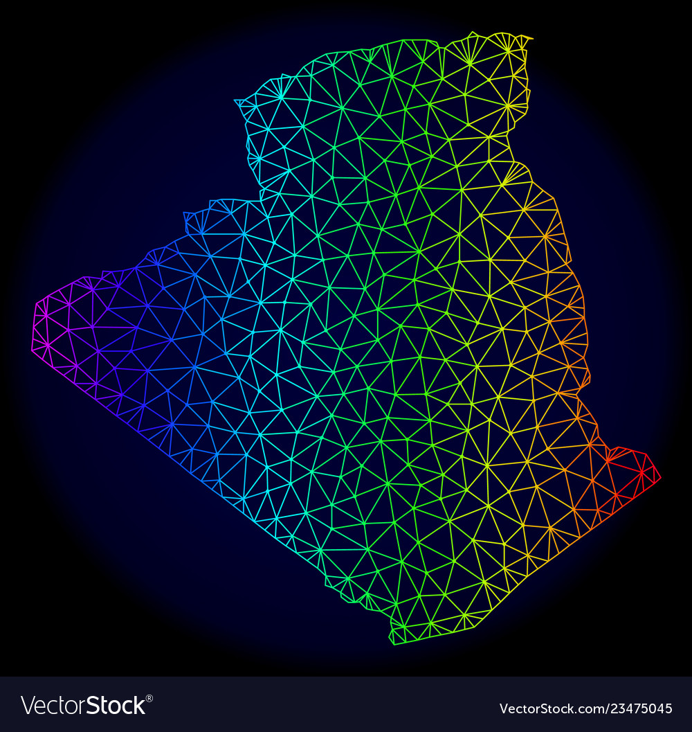 Polygonale 2d Spektrum Maschenkarte von Algerien