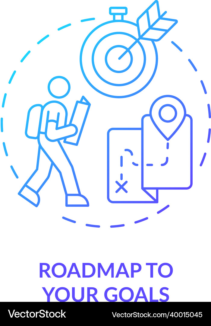 Roadmap to your goals blue gradient concept icon Vector Image