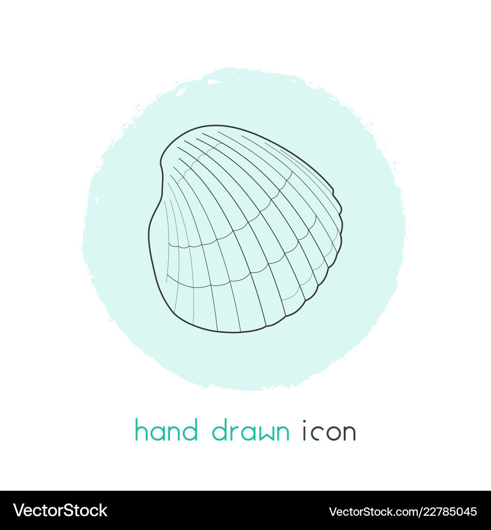 Seashell icon line element Royalty Free Vector Image