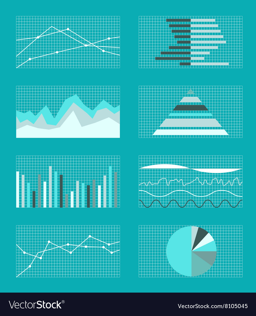 Satz von Diagrammen und Diagrammen Datenstatistik