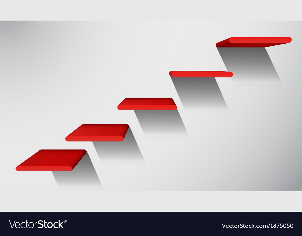 3d red stairs to success infographic element