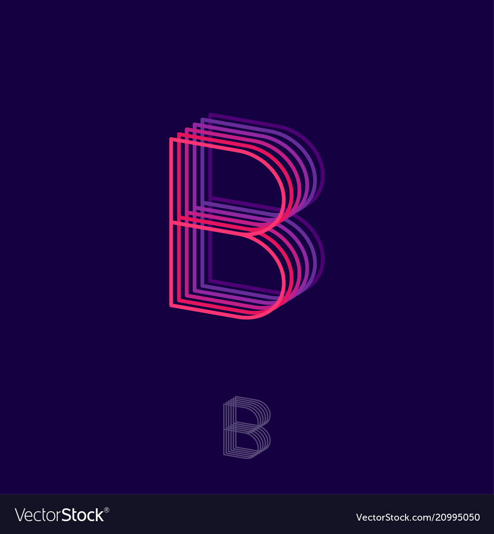 B Buchstaben Gebäude flaches Logo rosa und violett