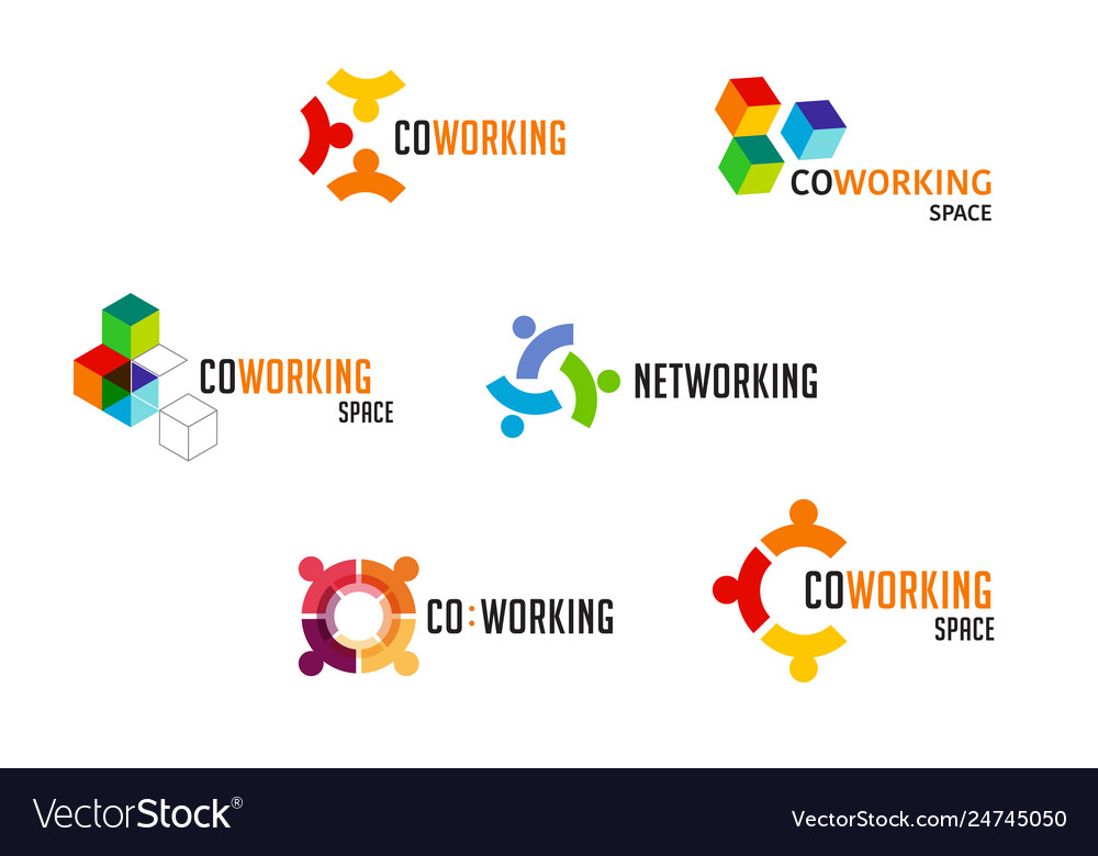 Coworking Space Networking Zone Logo And Icons
