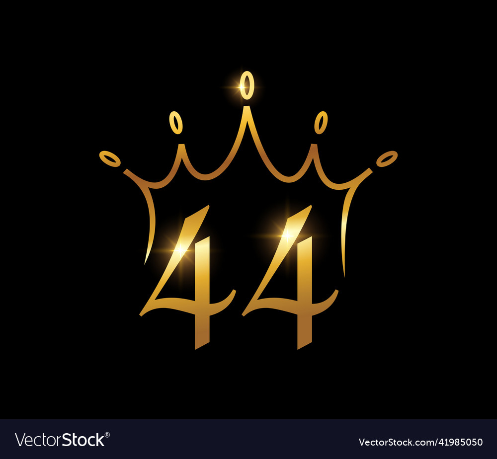 Golden luxury crown monogram number 44