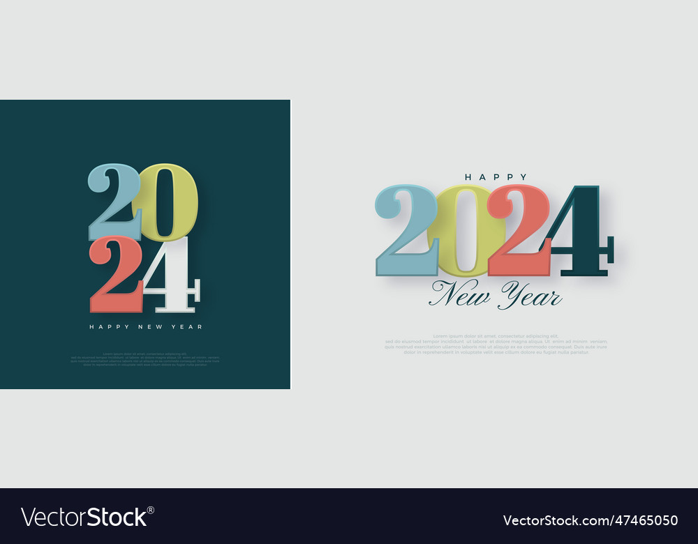 New year eve 2024 colorful design Royalty Free Vector Image