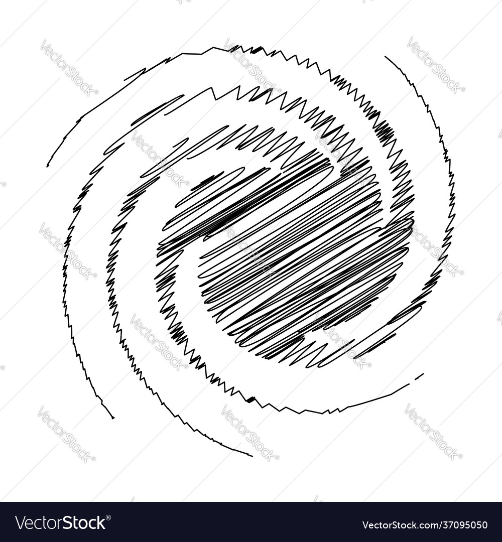 Spiral swirl twirl design element with sketchy vector image Spiral swirl twirl design element with sketchy