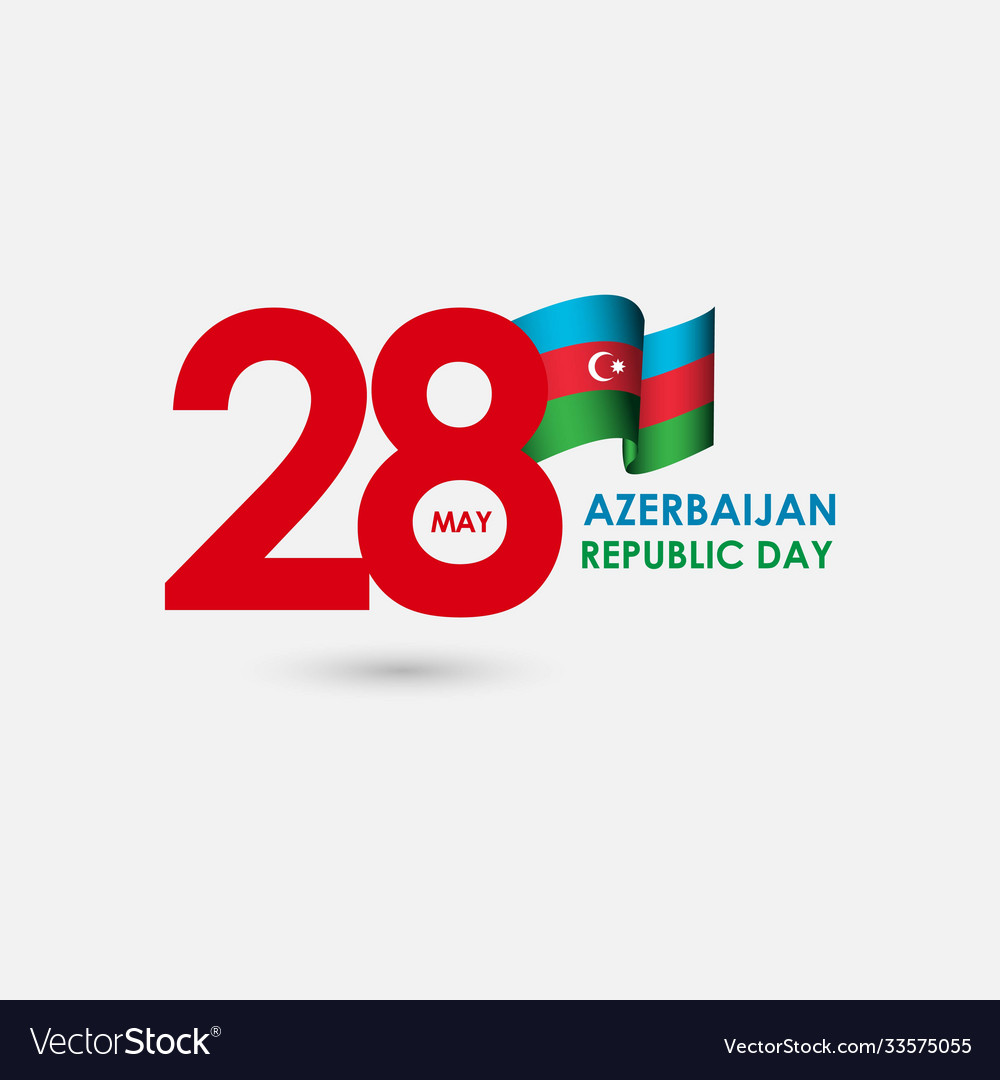 28 year azerbaijan republic day celebration Vector Image