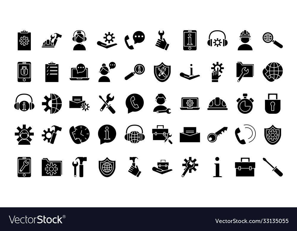 Bundle fiften technical service set icons