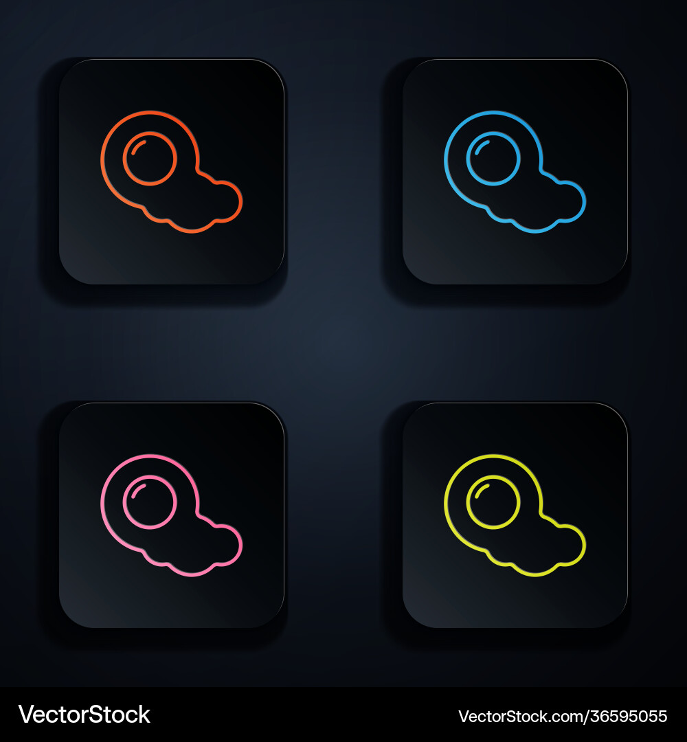 Color neon line scrambled eggs icon isolated Vector Image