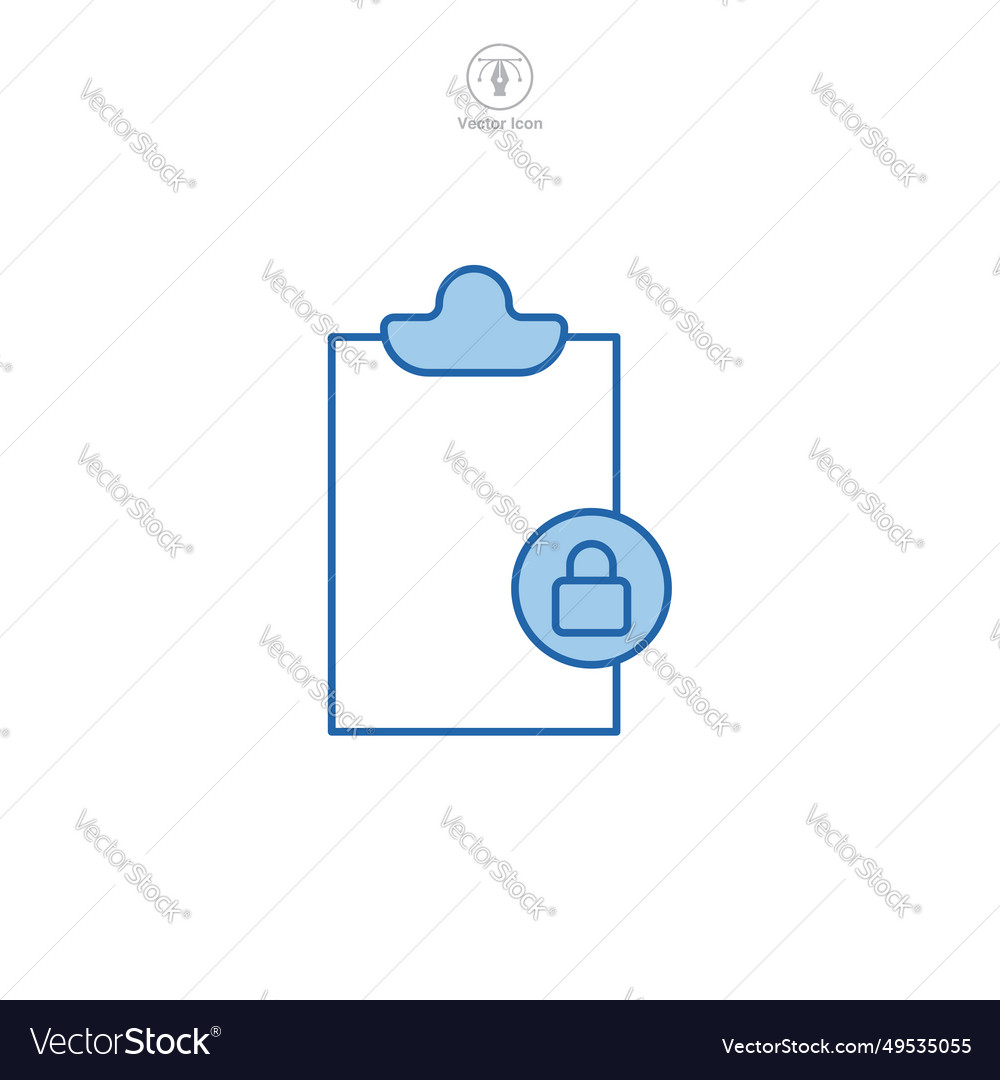 Document with lock data security icon symbol vector image Document with lock data security icon symbol