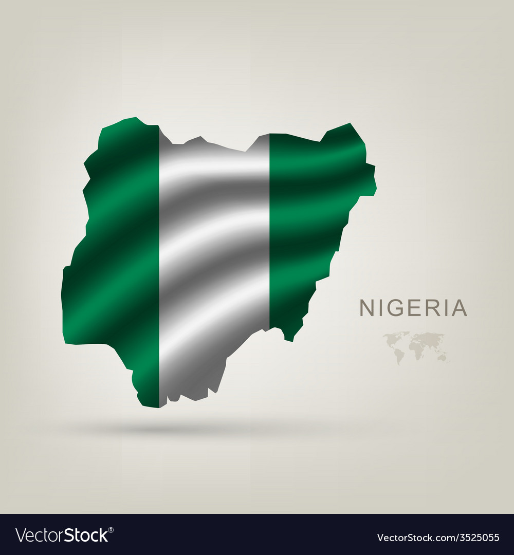 Flag of nigeria as the country Royalty Free Vector Image