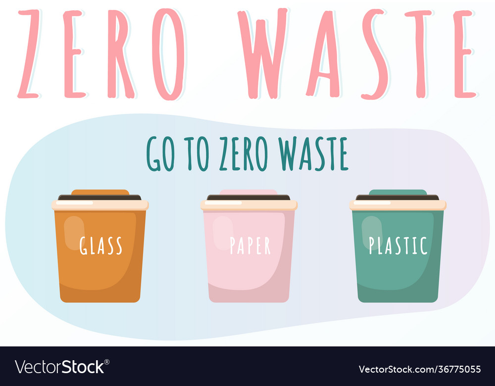 Garbage sorting different color recycle bins vector image Garbage sorting different color recycle bins