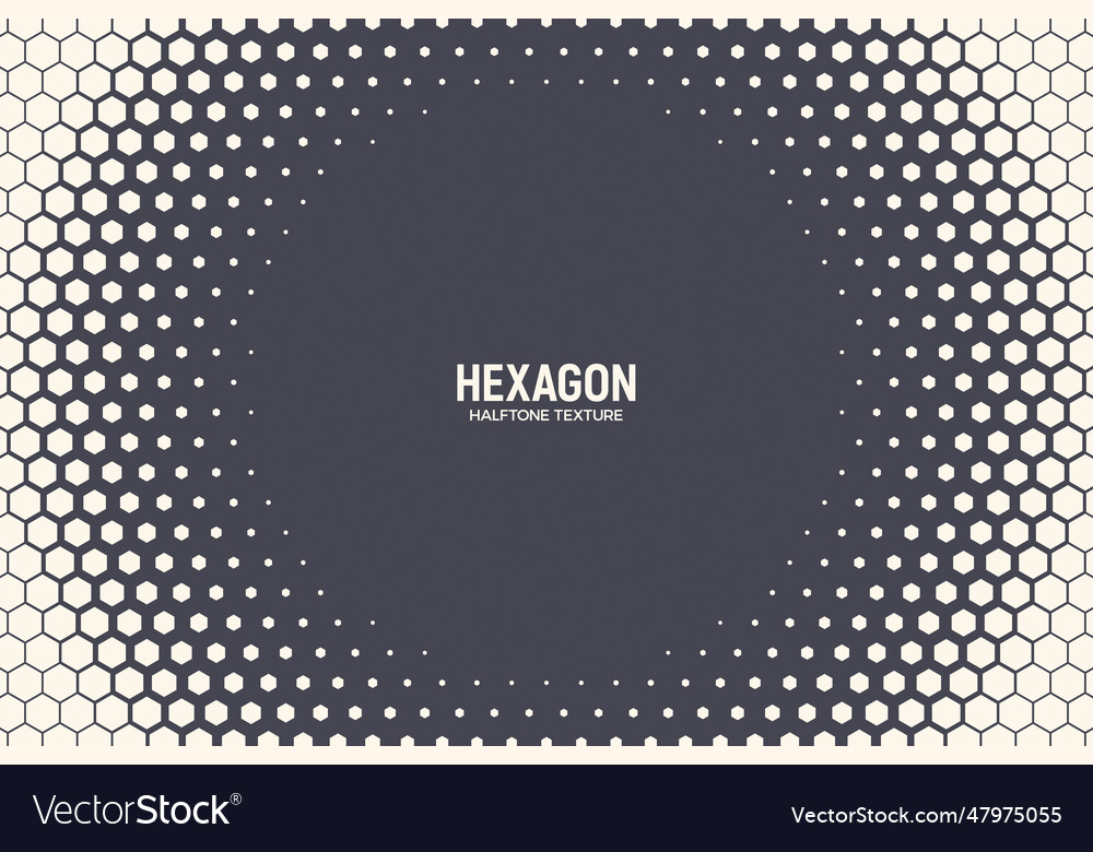 Hexagonal halftone texture frame geometric