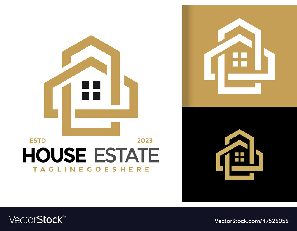 House estate building logo icon Royalty Free Vector Image