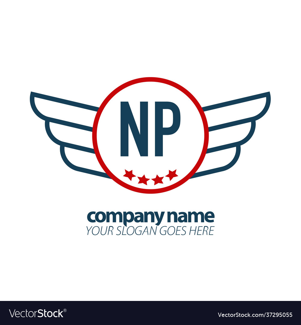 Initial letter np wing logo design template