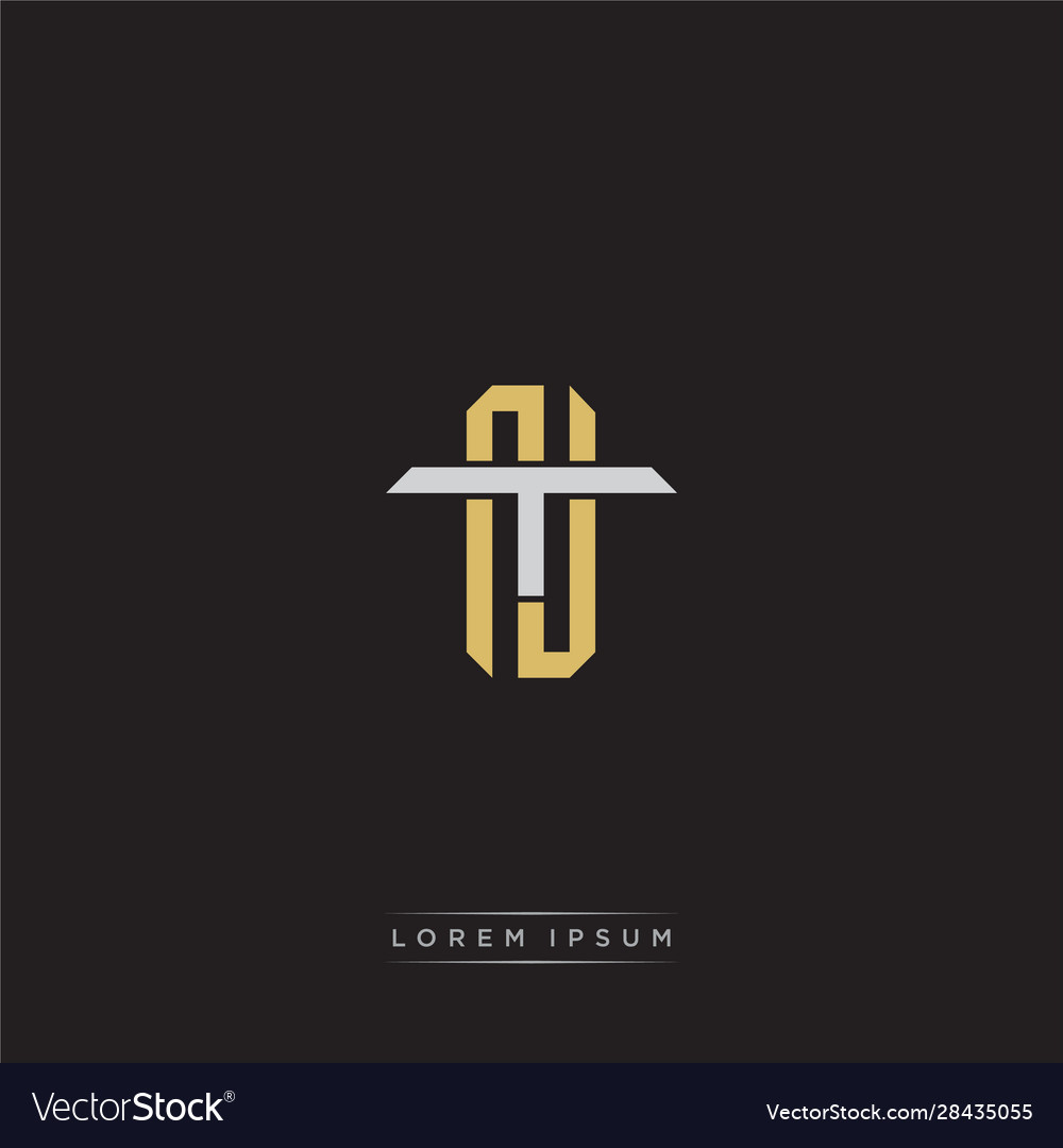 Initial letter overlapping interlock logo