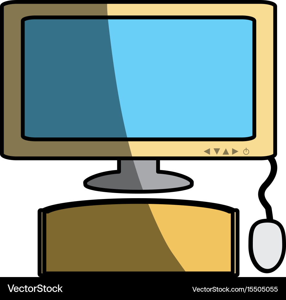 2d Pc Vector Isolated pc computer Royalty Free Vector Image