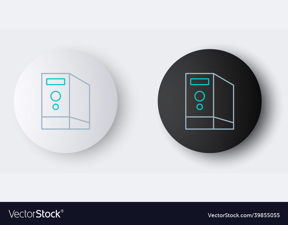 Line case of computer icon isolated on grey vector image Line case of computer icon isolated on grey
