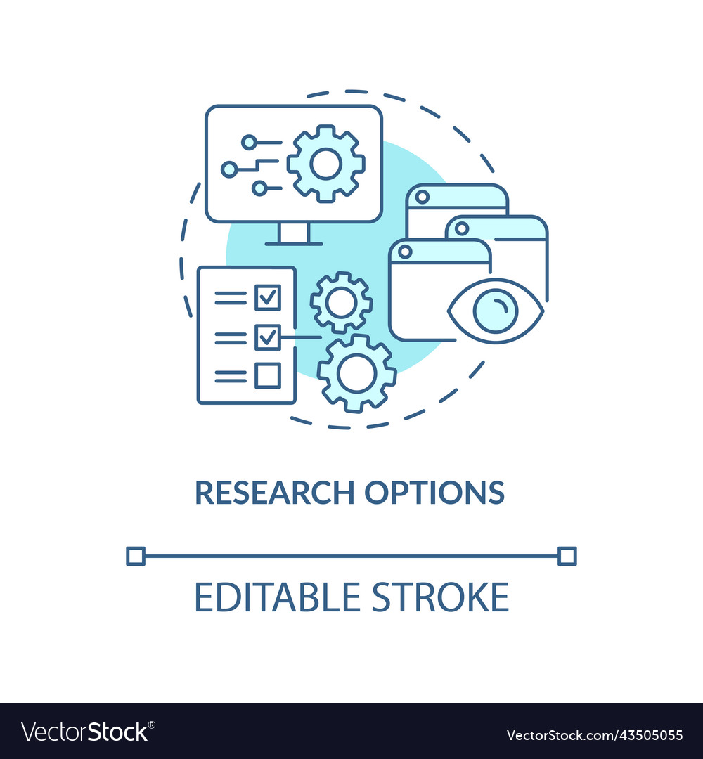 Research options turquoise concept icon Royalty Free Vector