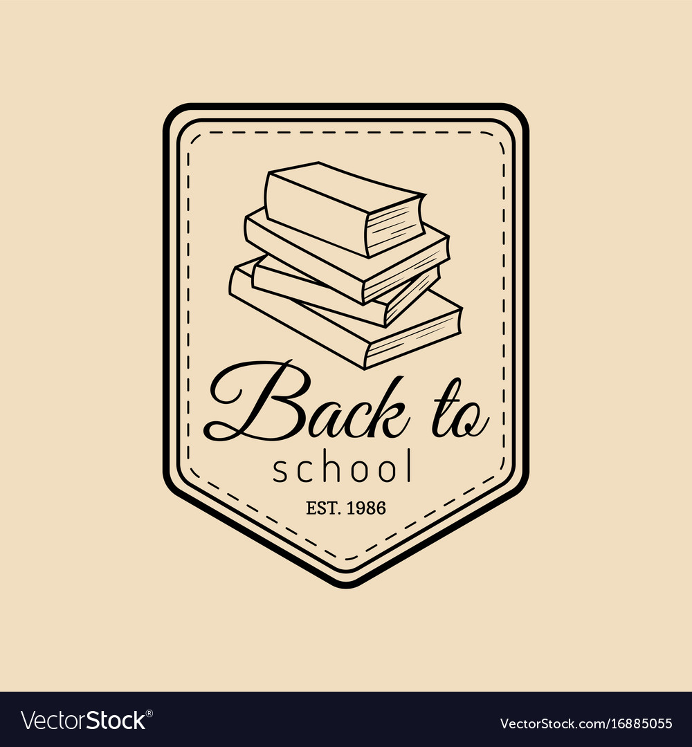 Vintage back to school logo children Royalty Free Vector