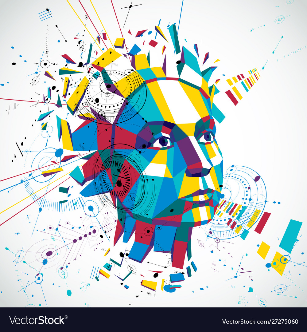 Abstract Humanoid Tech Head