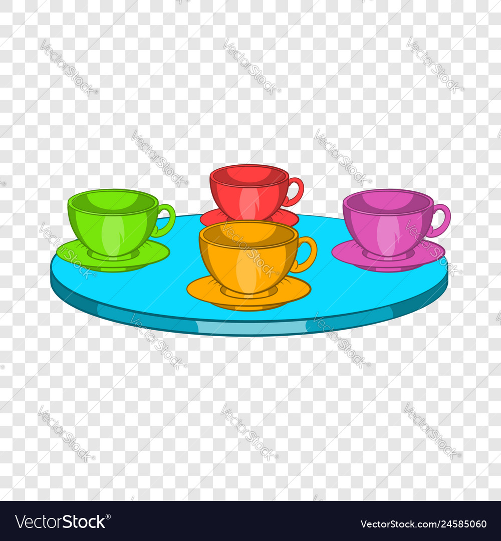 Attraction cups of tea spinning in a circle icon Vector Image