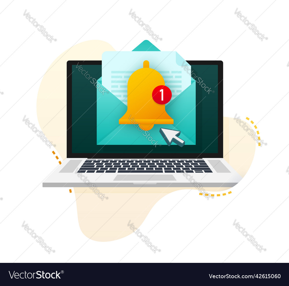 Enable reminder notification email vector image Enable reminder notification email