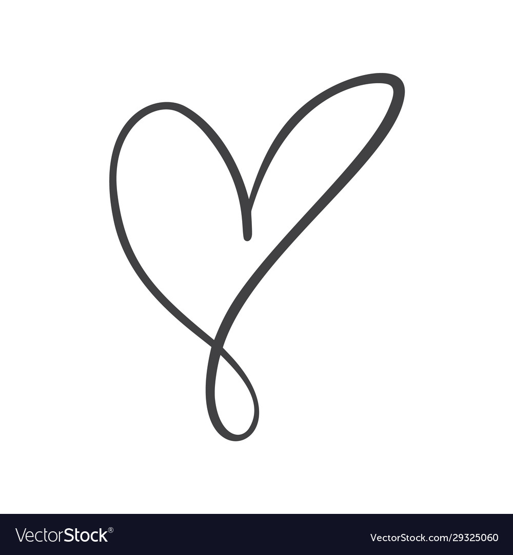 Heart love logo sign design flourish element