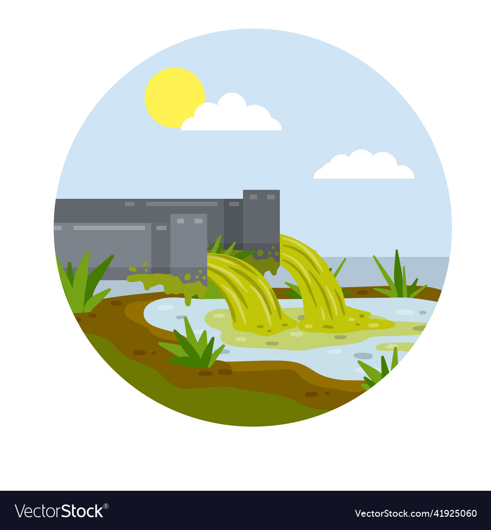 Industrial discharge from the pipe Royalty Free Vector Image