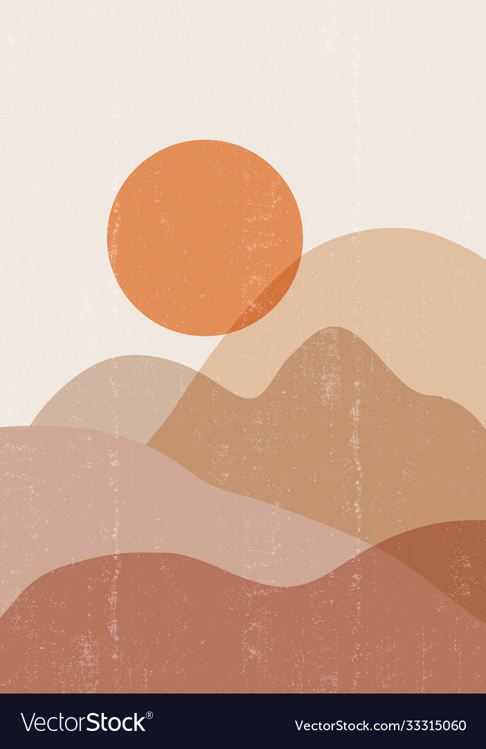 Mid Jahrhundert Sonnenuntergang print boho minimalist