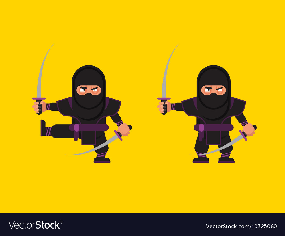 Ninja character in a flat style