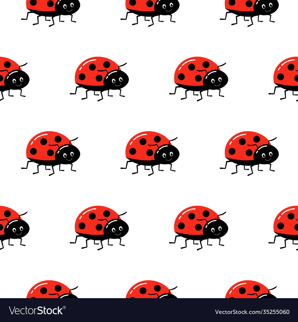 Seamless background with ladybug vector image Seamless background with ladybug