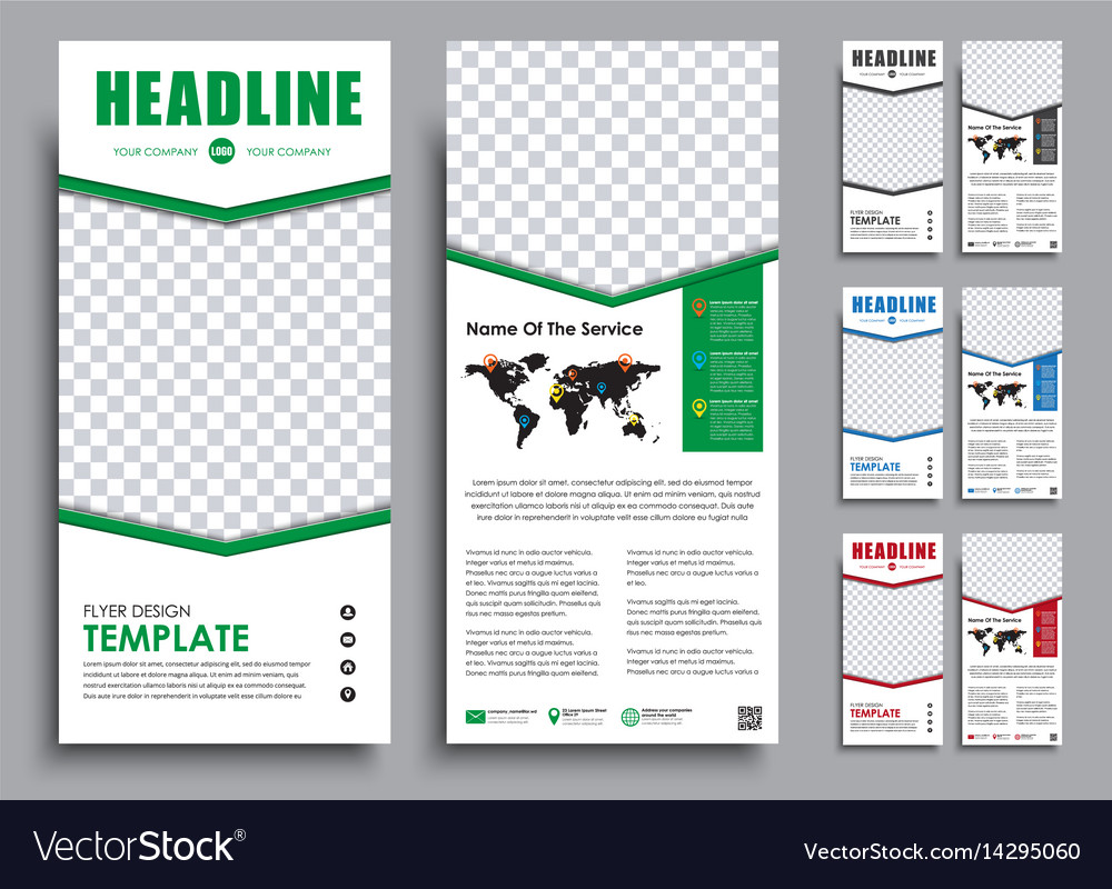 Templates 2 pages in 4 color versions with a Vector Image