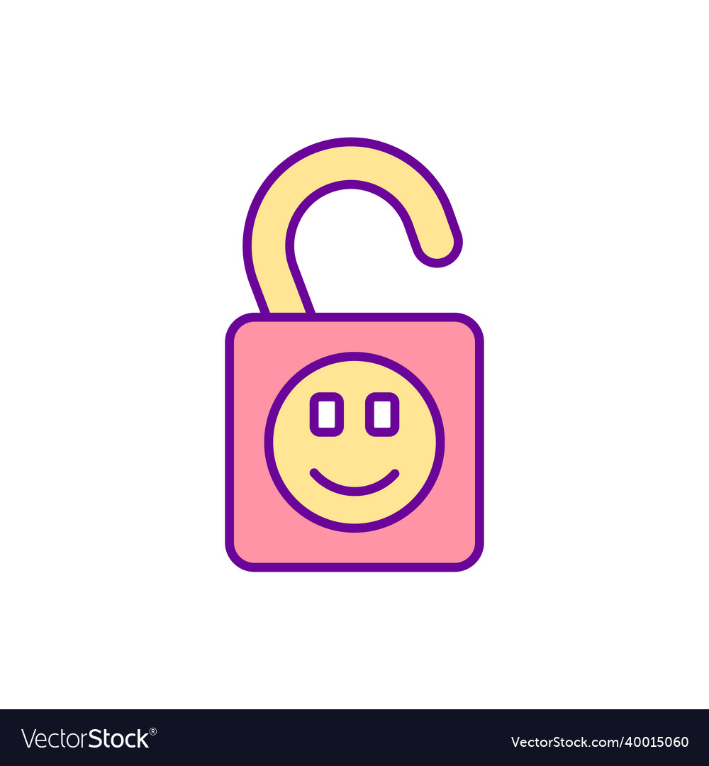 Unlocked positive emotion rgb color icon